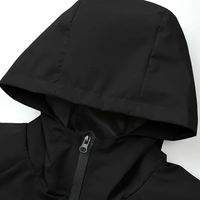 Veste à capuche slim fit pour homme, style safari, avec col montant, motif lettres, imperméable et à séchage rapide, design color block