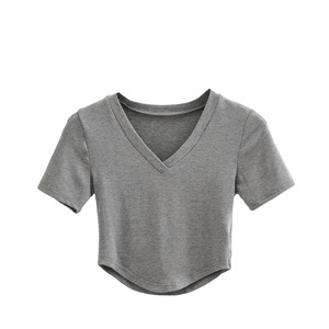 Camiseta de manga corta de moda para mujer, nueva almohadilla asimétrica para el hombro, sin tirantes decoración, diseño plisado, dulce verano - Product Image 3