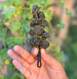 ที่แขวนประตูพลอยทัวร์มาลีนธรรมชาติที่แขวนติดผนังหินอัญมณีบำบัดคริสตัลที่แขวนผนังจักระจักระแบบโดนัท - Product Image 2