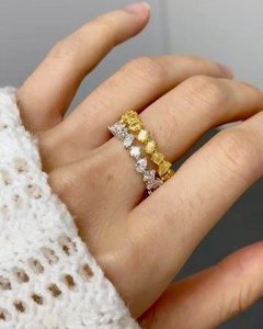 แถบเพชร2เม็ดผสมสีสำหรับงานแต่งงานหรืองานปาร์ตี้สีเหลือง - Product Image 6