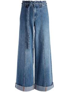 Jean en Denim taille moyenne pour femmes décontracté foncé respirant coloré lavage coupe ample Style Streetwear haute qualité Y2K - Product Image 5