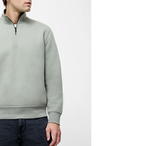 Haut à demi-fermeture éclair pour hommes unisexe 100% coton pour l'hiver Design personnalisé sweats à capuche colorés et solides 2025 - Product Image 2