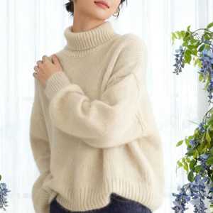 เสื้อสเวตเตอร์แขนยาวผ้าขนแกะแคชเมียร์หนาพิเศษแบบลำลอง100% ฤดูใบไม้ร่วงฤดูหนาว - Product Image 5