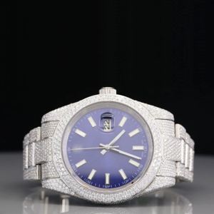 Montre mécanique de luxe en acier inoxydable de haute qualité, hip-hop, entièrement sertie de diamants, bracelet en cuir unisexe, mouvement ETA, 42 mm - Product Image 1