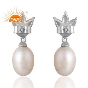 ขายดีล่าสุด925เงินสเตอร์ลิงธรรมชาติ CZ และไข่มุกต่างหูแบบห้อยอัญมณีเครื่องประดับที่กำหนดเองสำหรับผู้หญิงของขวัญสำหรับผู้หญิงสำหรับเธอ - Product Image 2