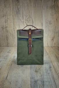 Bolsa de lona para el almuerzo con detalles en cuero, embalaje reutilizable para hombres, barcos plegables sin ningún tipo de plástico en el trabajo - Product Image 2