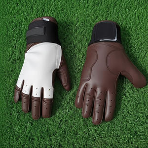 Gants de frappe de baseball et de softball en cuir blanc et gris foncé Elite, antidérapants, durables, ambidextres - Product Image 2