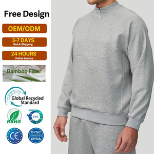 Sudadera con capucha unisex con forro polar mezclado de algodón 350 GSM de alta calidad básica personalizada al por mayor - Product Image 3