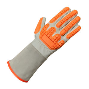 Guantes de trabajo sin forro, guantes de seguridad, guantes de cuero de vaca color amarillo dorado, guantes de cuero para hombre con palma completa de cuero. - Product Image 5