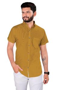 Men's <b>Gold</b> Satin Long-Sleeved Business <b>Shirt</b> Casual Professional Collared Suit Buttons Non-Iron Anti-Wrinkle Breathable - Product Image 2