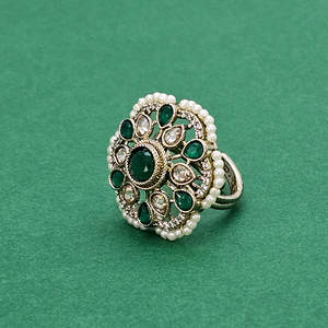 Anillo de moda antiguo de alta calidad al por mayor ajustable con revestimiento elegante Mehndi - Product Image 1