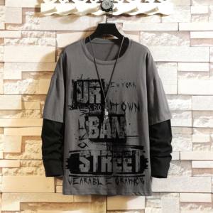 Camisetas personalizadas 100% algodón, corte ajustado, estilo urbano, doble capa, manga larga, con impresión DTG para hombre - Product Image 2