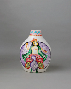 Kalighat Kartifeya แจกันเซรามิกทำมือวาดด้วยมือแจกันเครื่องปั้นดินเผาศิลปะทำด้วยมือแจกันแจกันดอกไม้สำหรับตกแต่งบ้านที่ทันสมัยตกแต่งร้านอาหาร - Product Image 1