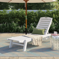 Chaises longues Yusuke en teck massif au design moderne pour l'extérieur, la plage, la piscine et l'hôtellerie, couleur personnalisable