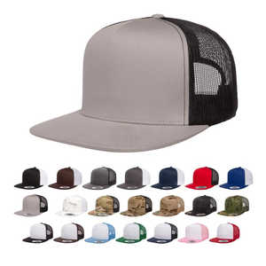 Custom Logo Flat Adult Trucker Cap 100% Wool Mesh Back Snapback Hats for Sports Beach Bows Pattern - Product Image 2