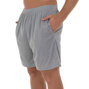 Top Trending <b>Men's</b> Mesh <b>Shorts</b> Custom Made Solid Color Elastic Waist Drawstring New Style <b>Knee</b> <b>Length</b> Plain Dyed - Product Image 2