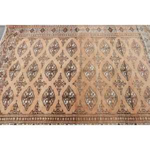 Turkish Rug, Area 4.6x5.9 ft Vintage Rug, <b>Brown</b> Floral <b>Wool</b> Rug - Product Image 5