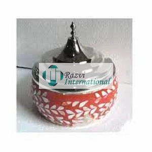 Casserole en acier inoxydable couleur rouge et argent, marmite décorative design fantaisie, marmite de service - Product Image 1