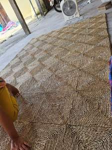 Venta al por mayor de alfombras cuadradas de algas marinas hechas a mano para alfombrillas de cocina del fabricante decoraciones para el hogar de alta calidad - Product Image 5