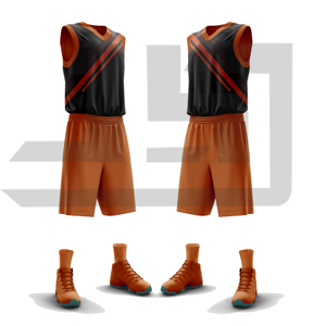 Ensemble de vêtements de sport de basketball pour adultes, personnalisable, maillot et short athlétiques imprimés, respirant, 100% polyester, couleurs personnalisées - Product Image 2