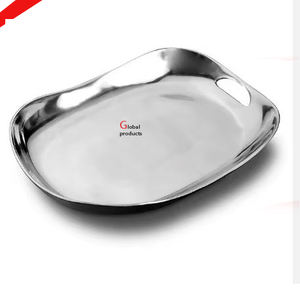 Plateau de service en acier inoxydable finition argent simple 2025 pour hôtel, restaurant et bar - Product Image 1