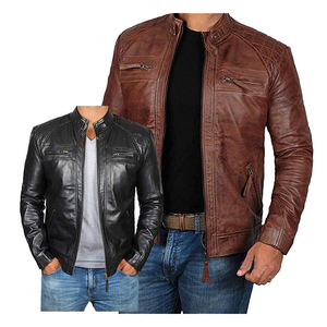 Nouvelle veste en cuir pour homme de haute qualité au design personnalisé, col rabattable, logo sur le devant, réversible, à capuche, imperméable - Product Image 5