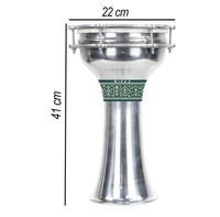 Darbuka turque Midex DKB-05, taille 5, grand format, en aluminium, double couche, peaux en papier huilé, fabriquée à la main, tonalité variée, portable, durable