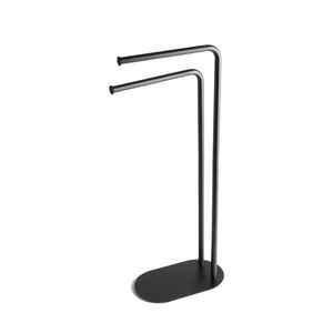 <b>Matt</b> Black Design <b>Floor</b> Lamp with 2 Towel Holder Arms Functional and Stylish Towel Racks - Product Image 1