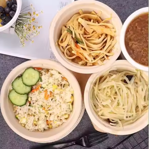 Bol à bagasse 12oz 350ml Logo personnalisé biodégradable 100% bol rond jetable sans PFAS pour soupes et salades copieuses - Product Image 6