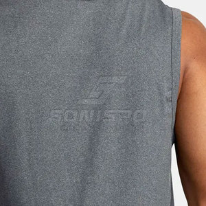 เสื้อกล้ามผู้ชาย SONISPO สีเทา คอกลม ผ้าถัก ระบายอากาศได้ดี สไตล์สปอร์ต สีพื้น สำหรับออกกำลังกาย - Product Image 5