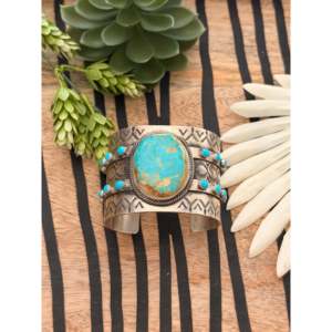John Skeets Mixed Turquoise & Sterling Silver Fashion Cuff Bracelet - Product Image 1