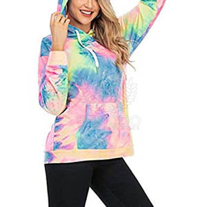 เสื้อฮู้ดมัดย้อมสำหรับผู้หญิงเสื้อฮู้ดลำลองแขนยาวน้ำหนักเบา - Product Image 5