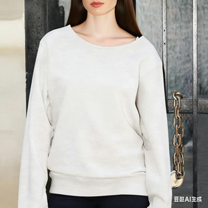 เสื้อสเวตเชิ้ตทรงโอเวอร์ไซส์แบบลำลองสำหรับฤดูหนาว คุณภาพสูง ผลิตตามสั่ง ผ้าผสมโพลีเอสเตอร์/คอตตอน แขนทรงปีกค้างคาว เป็นมิตรต่อสิ่งแวดล้อม น้ำหนัก 380 กรัม - Product Image 5