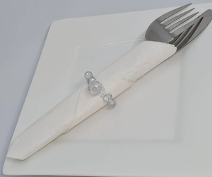 Ronds de serviette en perles de verre bleues Porte-serviette unique Ronds de serviette - Product Image 1