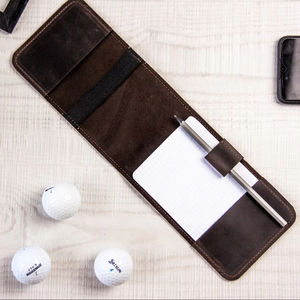 Soporte de marcador de Golf de cuero de Venta caliente con accesorios de Golf de lápiz para mantener sus puntajes organizados - Product Image 1