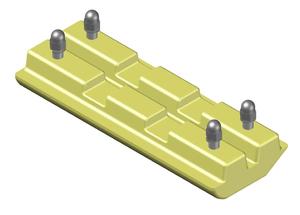 Patins de chenille en PU de 350 mm pour machine à pavés, patins de chenille en PU pour machine à pavés, patins de chenille en PU de 350 mm, patins de chenille robustes de 350 mm, patins de chenille pour fraiseuse de 350 mm - Product Image 3