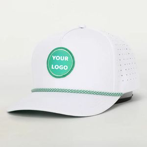 Tùy Chỉnh 5 Bảng Điều Chỉnh Chất Lượng Cao Sợi Dây Thừng Bóng Chày Mũ Laser Cắt Lỗ Lỗ Có Cấu Trúc Thể Thao Golf Hat Tùy Chỉnh Underbrim Thiết Kế Vá Logo - Product Image 1