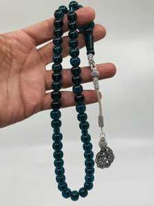 Rosario Faturan 100% Rosario Tasbih Material de alta calidad baquelita hecho a mano 45 cuentas Color Turquesa - Product Image 4