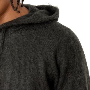 OEM Personnalisé Hommes Casual Pullover Fluffy Mohair Sweat à capuche Brossé Polaire Tissu Jacquard Tricoté pour l'hiver - Product Image 3