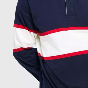 Maillot de rugby pour homme personnalisé de haute qualité, respirant, écologique, antibactérien, manches longues, design rayé, logo personnalisé sur le devant - Product Image 3