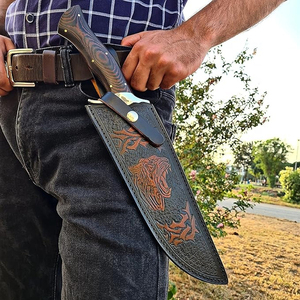 Couteau de chasse et de camping en acier Damas à pointe tombante, service OEM ODM personnalisé de haute qualité, garantie 1 an - Product Image 4