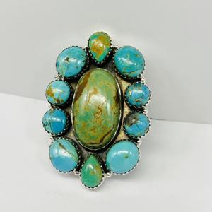 Anillo de turquesa verde Anillo de Plata de Ley 925 Anillo hecho a mano Anillo bohemio Anillo de diseñador Anillo de turquesa Anillo de mujer - Product Image 1