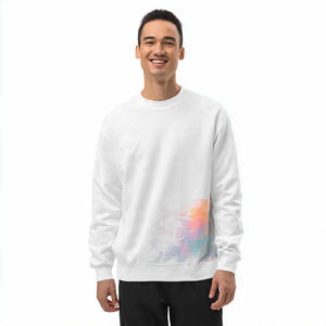 Drop Shoulder Winter Men's Sweatshirts 400 GSM Oversized Crew Neck Embroidered Fleece Pullover - Product Image 2