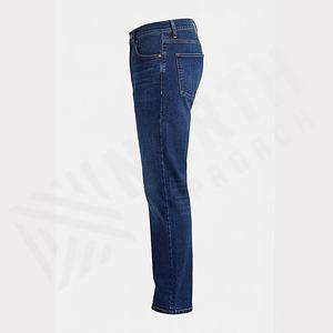 Custom Men's Winter Solid Dark Slim Fit <b>Denim</b> Jeans Comfortable <b>Stretch</b> <b>Fabric</b> Classic Straight Style Quick Dry Lightweight - Product Image 3