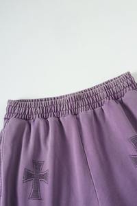 กางเกงวิ่งขายาวผ้าคอตตอนสี100% สำหรับผู้ชายเสื้อแนวสตรีทผ้าวอดระยิบระยับมีเพชรเทียมออกแบบได้ตามต้องการ - Product Image 6