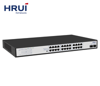 Commutateur PoE Gigabit HRUI 24 ports avec 2 ports SFP 2,5G, budget PoE 380W, HiPoE 60W, extension 250m