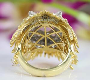 Anillo personalizado de estilo único redondo brillante Moissanite Diamond Loin Face Shape Iced Out Hip Hop para hombres disponible a buen precio - Product Image 4