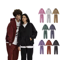 Conjunto de Sudadera con Capucha y Cremallera Oversize Unisex de Invierno de Alta Calidad, Estilo Streetwear Lavado, con Bolsillos y Bordado 3D Personalizado, Ecológico