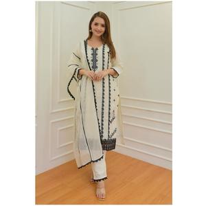 Nuevo exclusivo indio rayón Kurti pantalón Nazneen Dupatta conjunto Ropa Étnica de mujer precio bajo fábrica venta al por mayor tasa paquistaní - Product Image 1