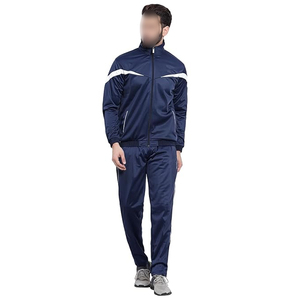 Conjuntos de chándal de poliéster de longitud completa de ajuste regular transpirable, con cremallera, entrenamiento deportivo, correr, gimnasio, Fitness, pantalones, conjuntos de camisa - Product Image 1